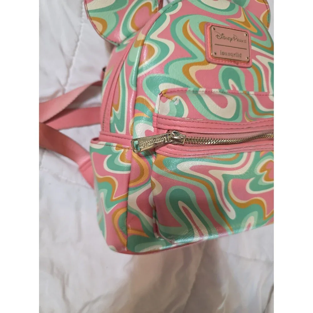Loungefly Disney Mickey Minnie mouse tie dye swirl mini backpack bookbag bag!